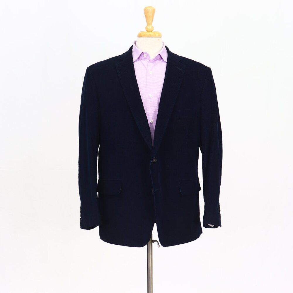 Stafford 50R Blue Blazer Sport Coat Jacket 2-Button Solid Y683